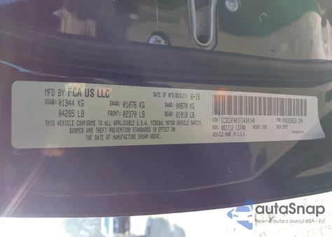 2015 Dodge Dart Se z USA, uszkodzony, nr VIN 1C3CDFAA1FD434140